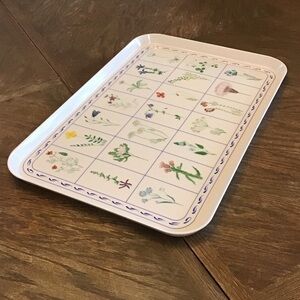 Vintage Melamine tray botanical wild flowers made in Italy